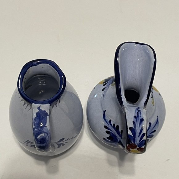 Pitcher Portugal Mini Ceramic Rose Floral Water Pitcher Blue Ceramic Miniature - Picture 6 of 10
